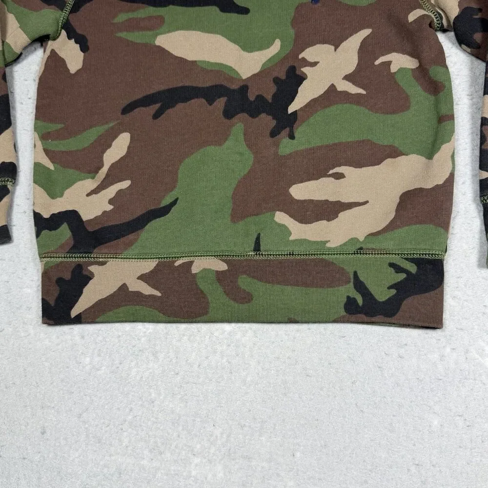 Polo Ralph Lauren Camo Sweater Kids Boys Size Small Green Brown Camouflaged Crew